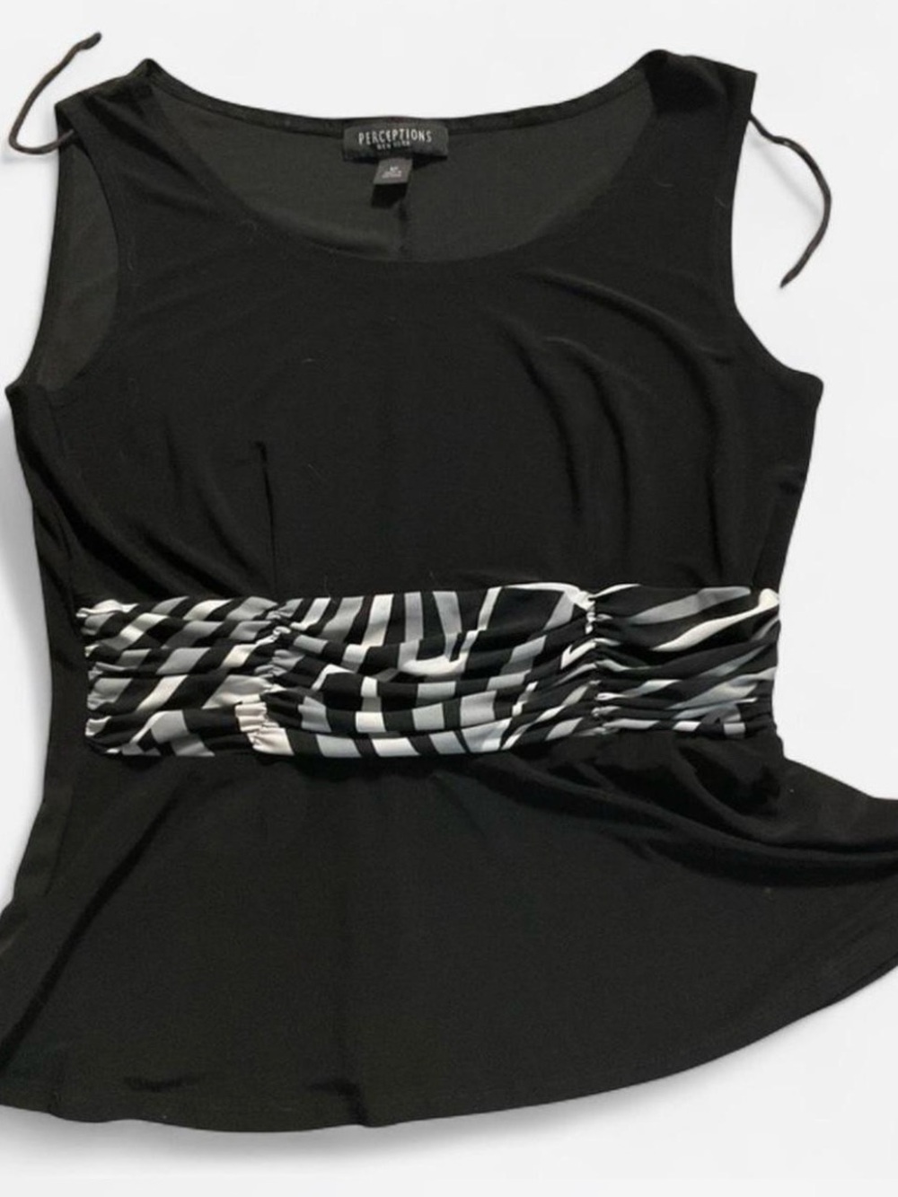 Perceptions Black Scoop Neck Sleeveless Top